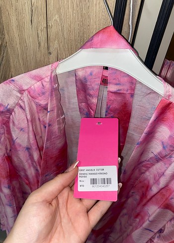 universal Beden Pembe Batik Desenli Kadın Kimono