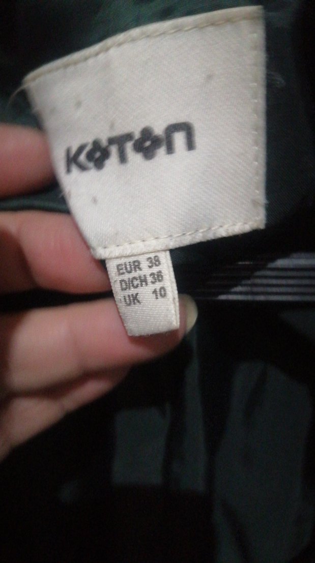 Yesil, Düğmeli kadın kaşe Kaban - Görsel 4