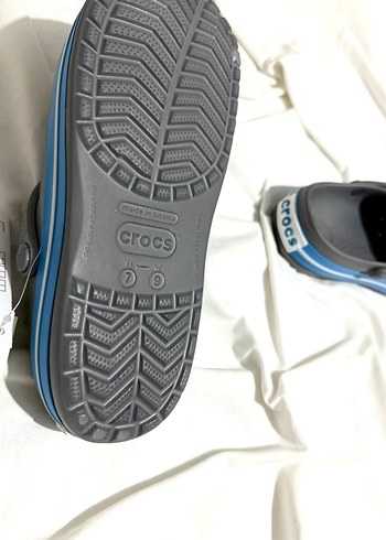 Crocs Mavi Gri Terlikler - Cırt Cırtlı