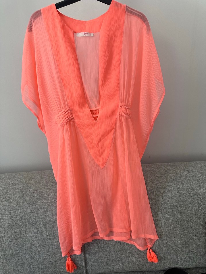 Pembe penti Kadın plaj elbisesi - Görsel 2