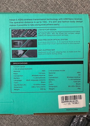 Slimbutton Siyah Kablolu Klavye ve Mouse Seti - Görsel 3