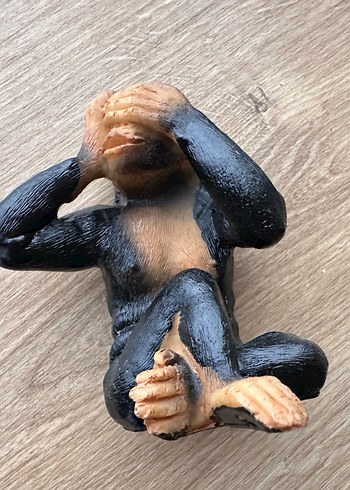 Kahverengi Üç Maymun Biblo Seti - Görsel 3