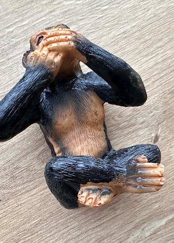 Kahverengi Üç Maymun Biblo Seti - Görsel 2