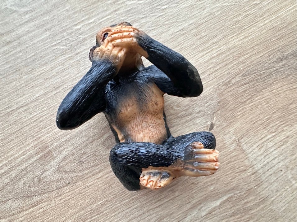 Kahverengi Üç Maymun Biblo Seti - Görsel 2