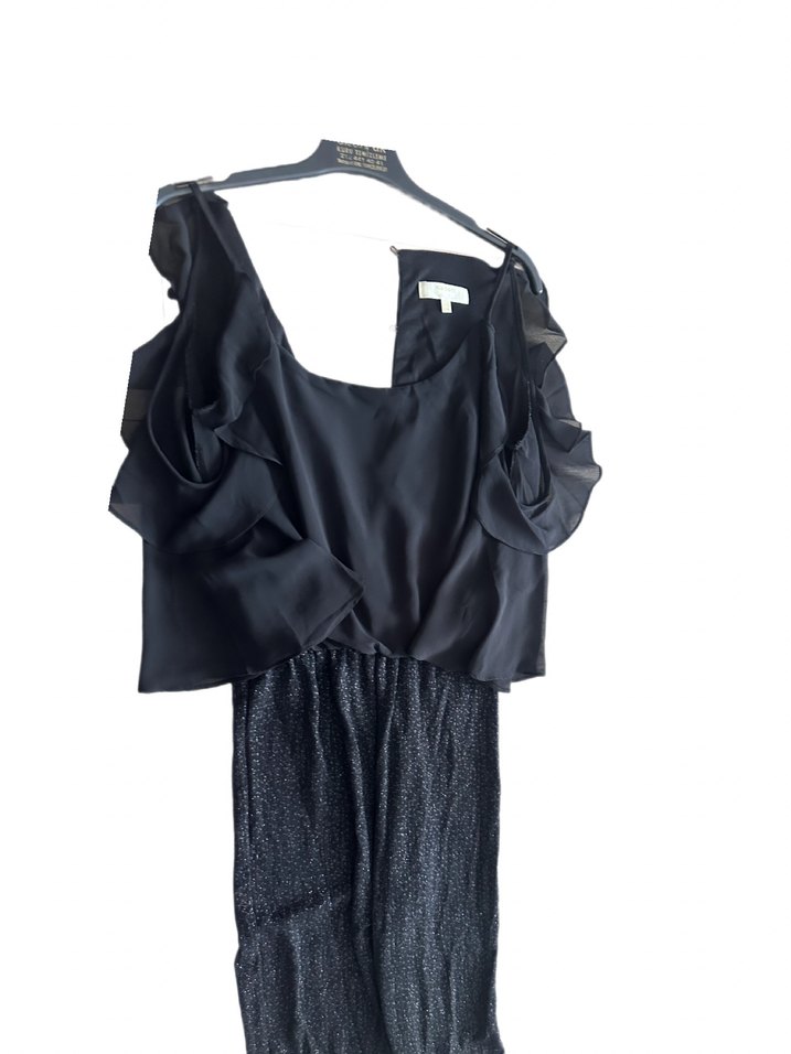 Siyah Kadın Uzun Kollu Bol Kesim Tulum - Görsel 4