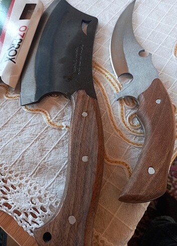 Bir adet dövme celik satır bir adet av bıçağı  - Görsel 2