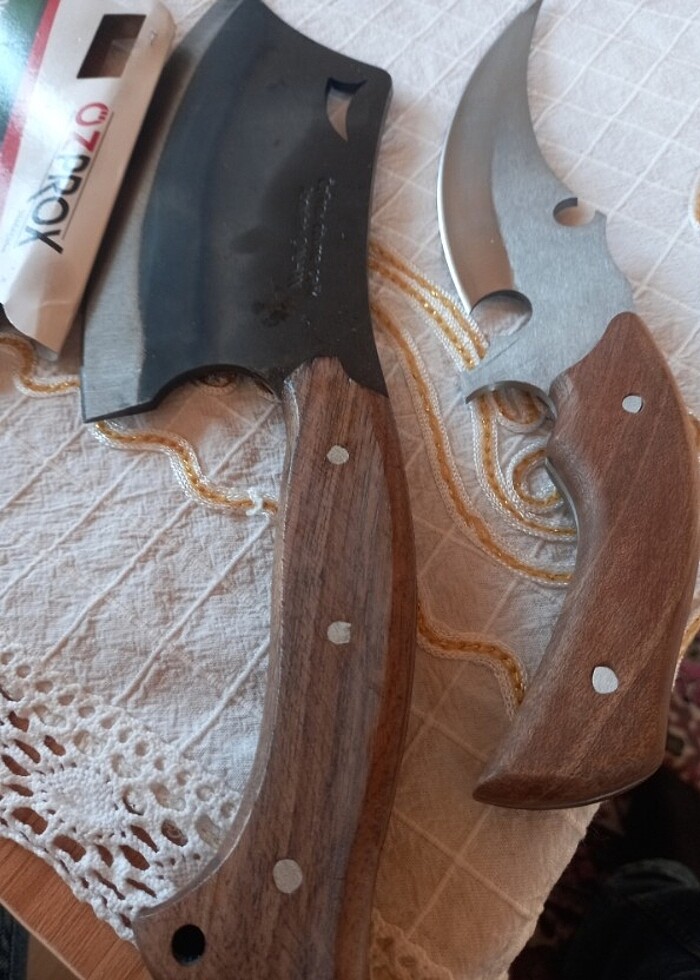 Bir adet dövme celik satır bir adet av bıçağı  - Görsel 2