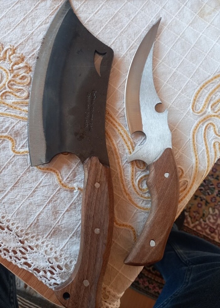 Bir adet dövme celik satır bir adet av bıçağı  - Görsel 3