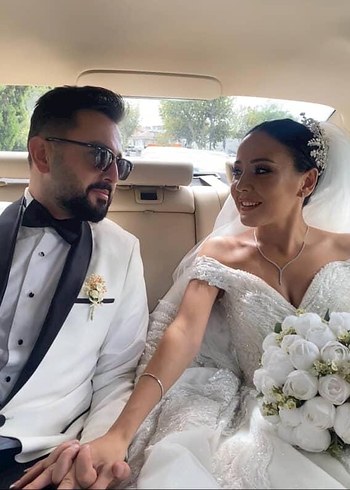 Modern Klasik Beyaz A-Line Uzun Gelinlik - Görsel 2