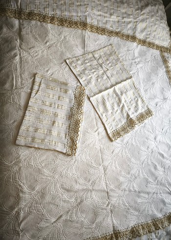 krem gold yatak Örtüsü pike - Görsel 2