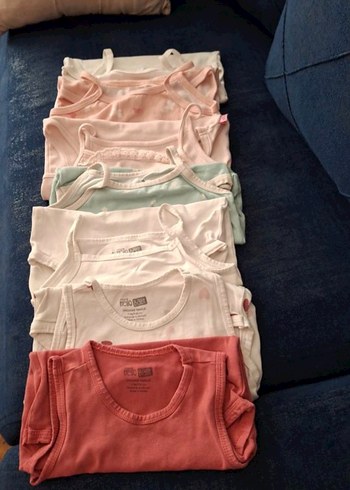 2 Yaş Beden Bebek Kız Pastel Renkli Kısa Kollu Body