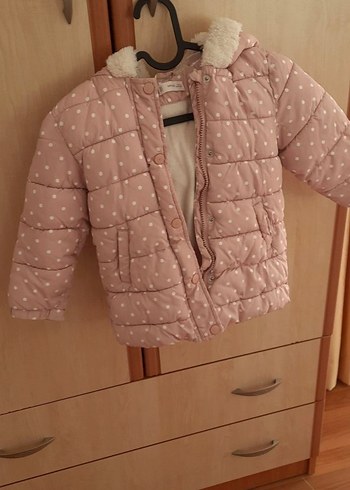 Pembe puanlı Kız Çocuk Mont