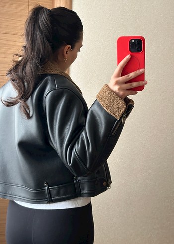 Zara İçi Kürklü Deri Ceket - Görsel 5