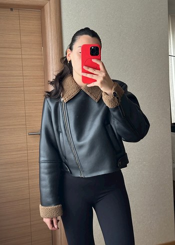 Zara İçi Kürklü Deri Ceket - Görsel 6