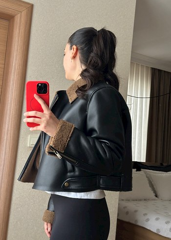 Zara İçi Kürklü Deri Ceket - Görsel 2