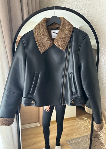 Zara İçi Kürklü Deri Ceket - Görsel 8