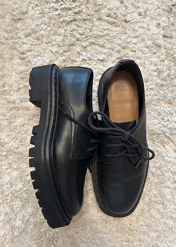 H&M Siyah Kadın Deri Oxford Ayakkabı - Görsel 5