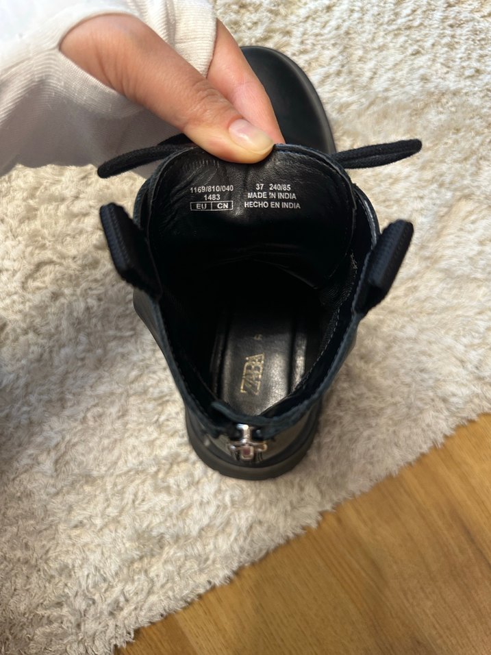 Zara Siyah Deri Bot - Görsel 4