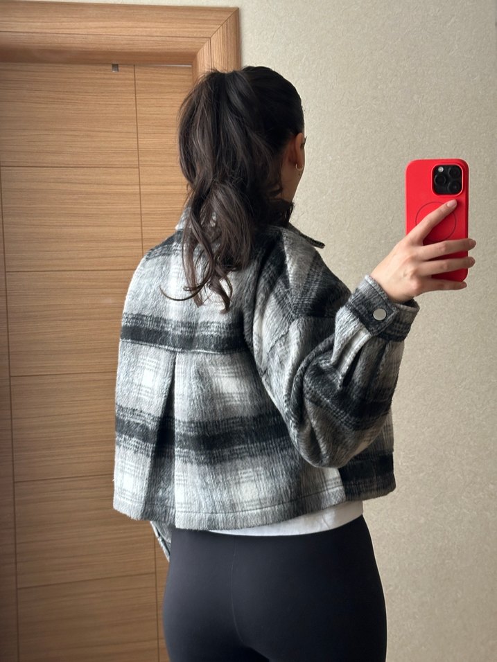 Gri Desenli Kadın Ceket - Görsel 2