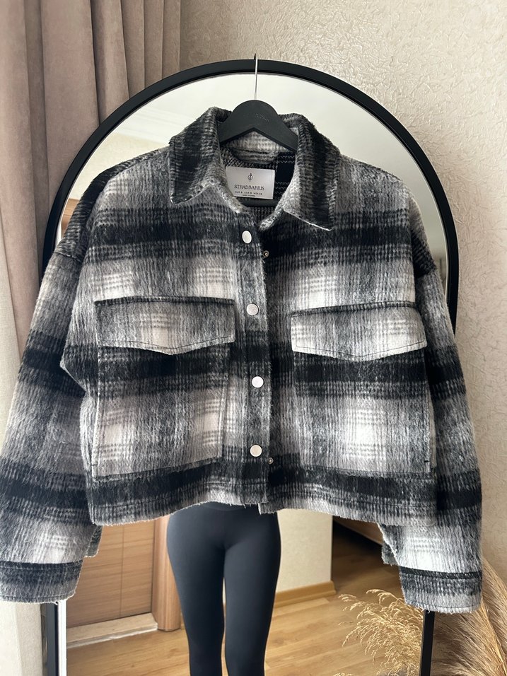 Gri Desenli Kadın Ceket - Görsel 4