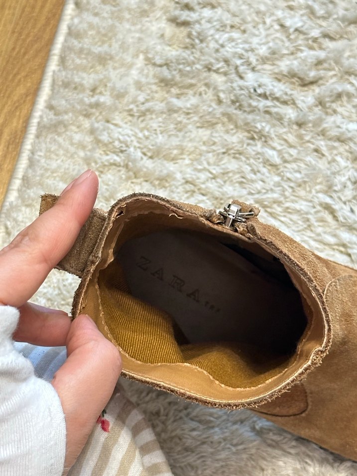 Zara Kahverengi Süet Kadın Bot - Görsel 5