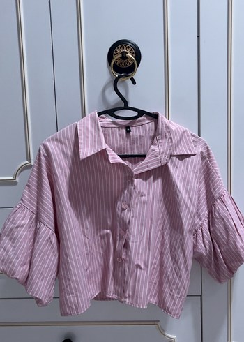 Trendyol & Milla Pembe Cizgili Kisa Gomlek