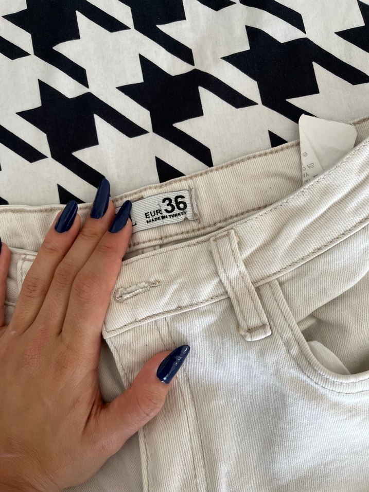 Krem mom jean - Görsel 5