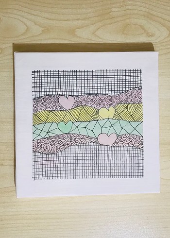 Renkli Kalpli Dekoratif Mini Tablo - Görsel 2