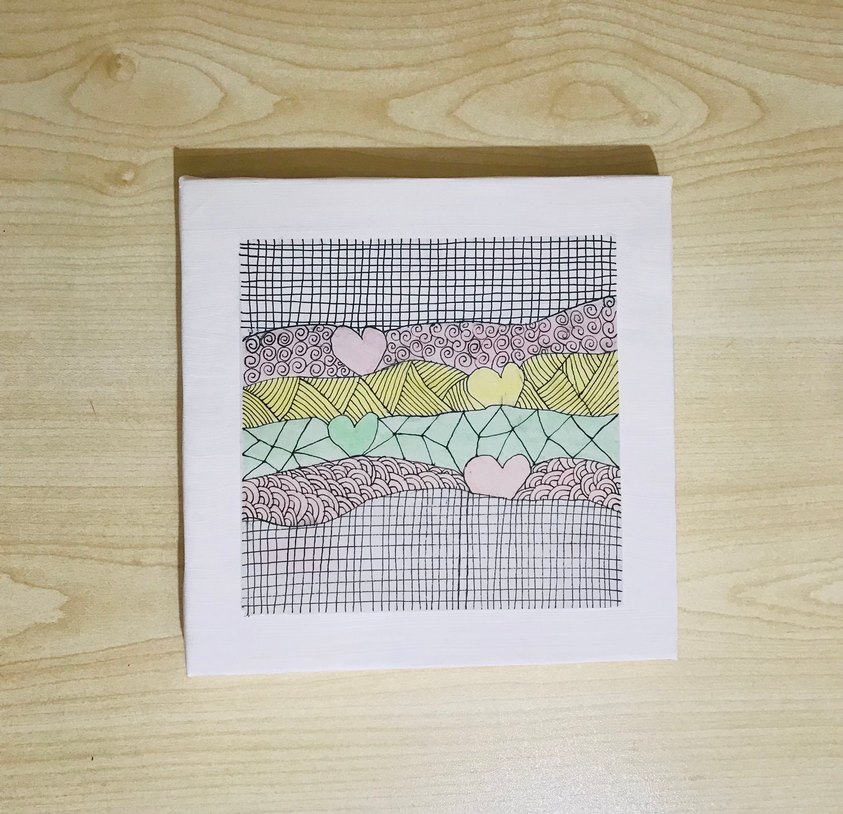 Renkli Kalpli Dekoratif Mini Tablo - Görsel 2