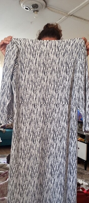 44 Beden Zebra desenli elbise