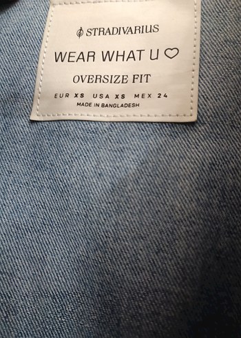 oversize mavi denim ceket - Görsel 4