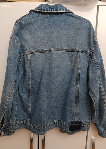 oversize mavi denim ceket - Görsel 2