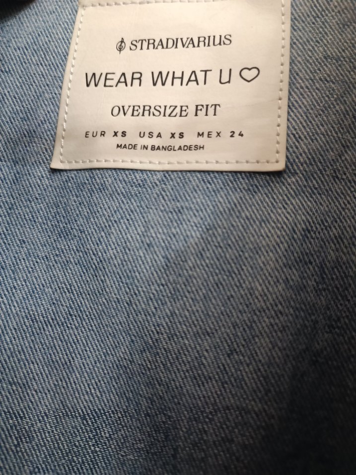 oversize mavi denim ceket - Görsel 4