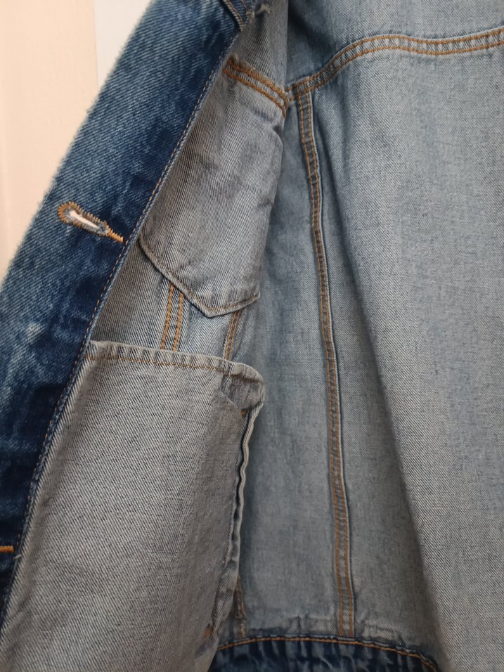 oversize mavi denim ceket - Görsel 3