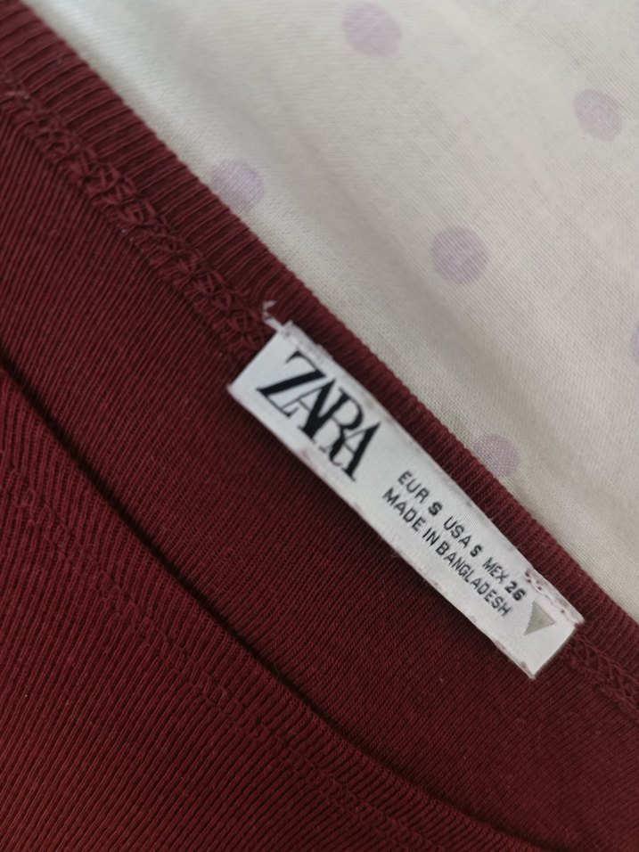 Bordo Kısa Kollu Kadın Bluz - Görsel 2