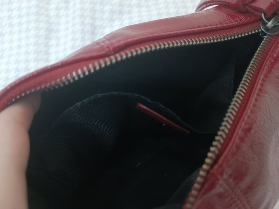 Kırmızı Deri Kadın Omuz Çantası - Görsel 3