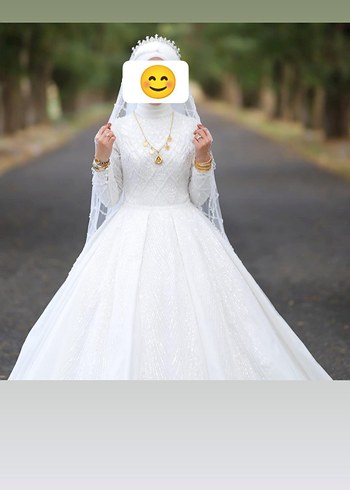 Prenses Model Uzun Kollu Beyaz Gelinlik - Görsel 4