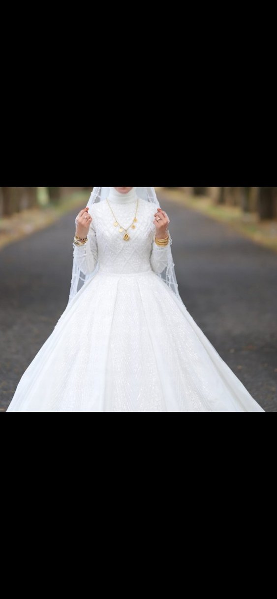 Prenses Model Uzun Kollu Beyaz Gelinlik - Görsel 2