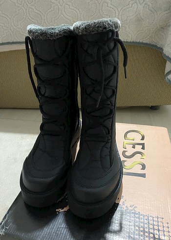 Siyah Platform Topuklu Kadın Botları - Görsel 4