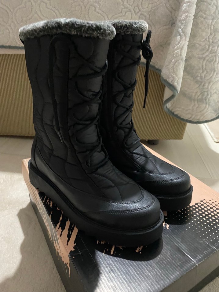 Siyah Platform Topuklu Kadın Botları - Görsel 3