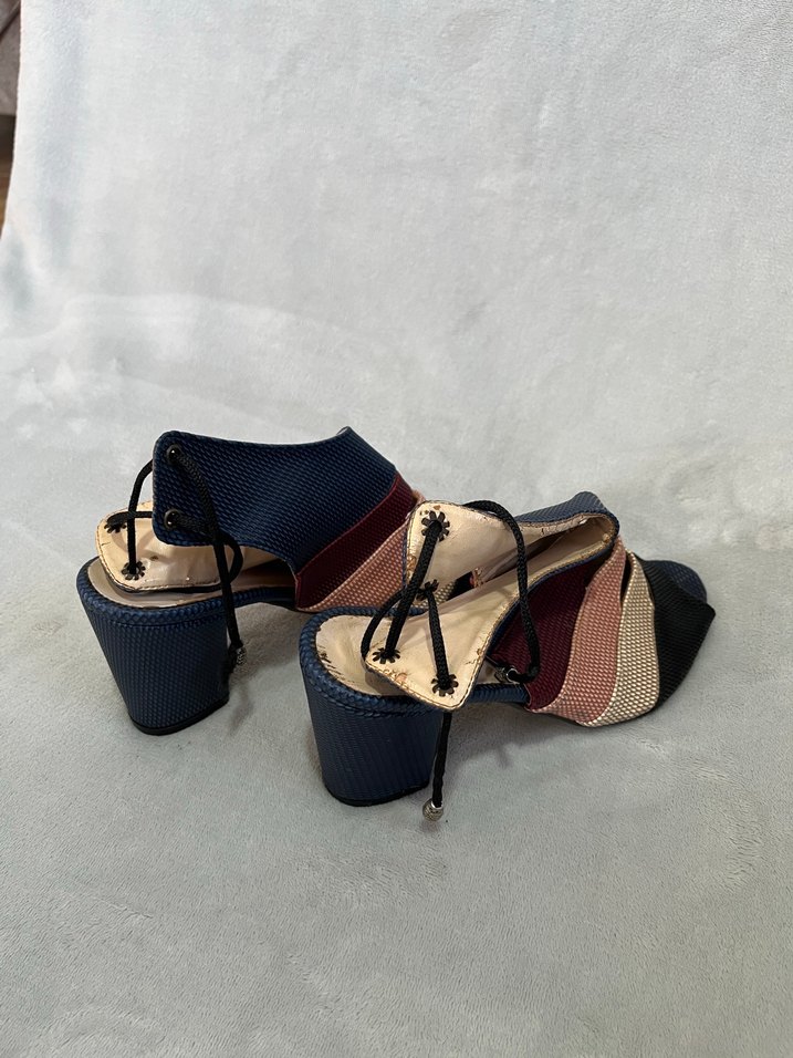 Yılan Desenli Çok Renkli Kadın Topuklu Ayakkabı - Görsel 2