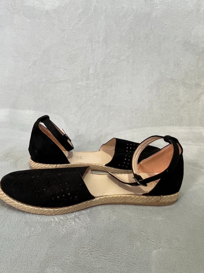 Siyah Süet Dolgu Topuklu Kadın Sandalet - Görsel 2