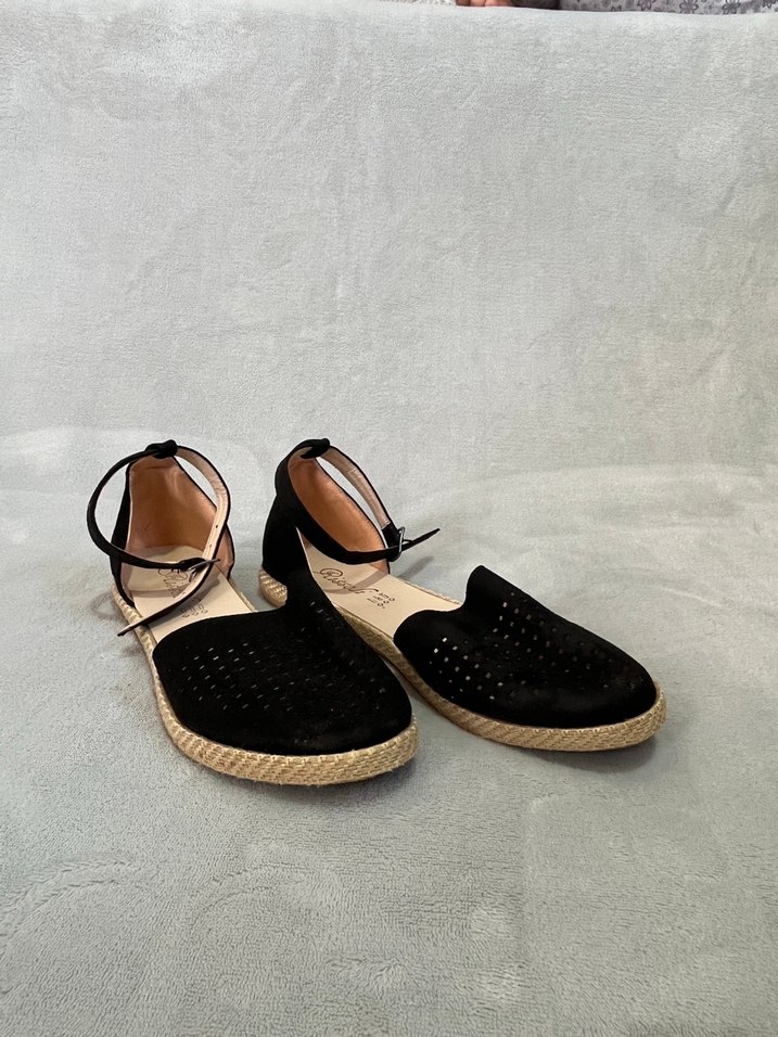 Siyah Süet Dolgu Topuklu Kadın Sandalet - Görsel 3