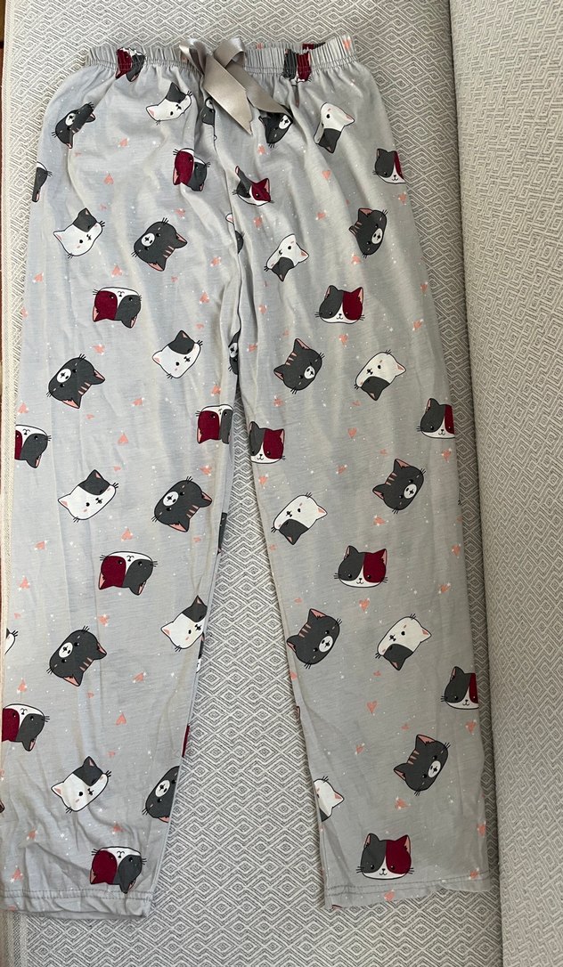 Gri Desenli Rahat Kadın Pijama Altı - Görsel 2