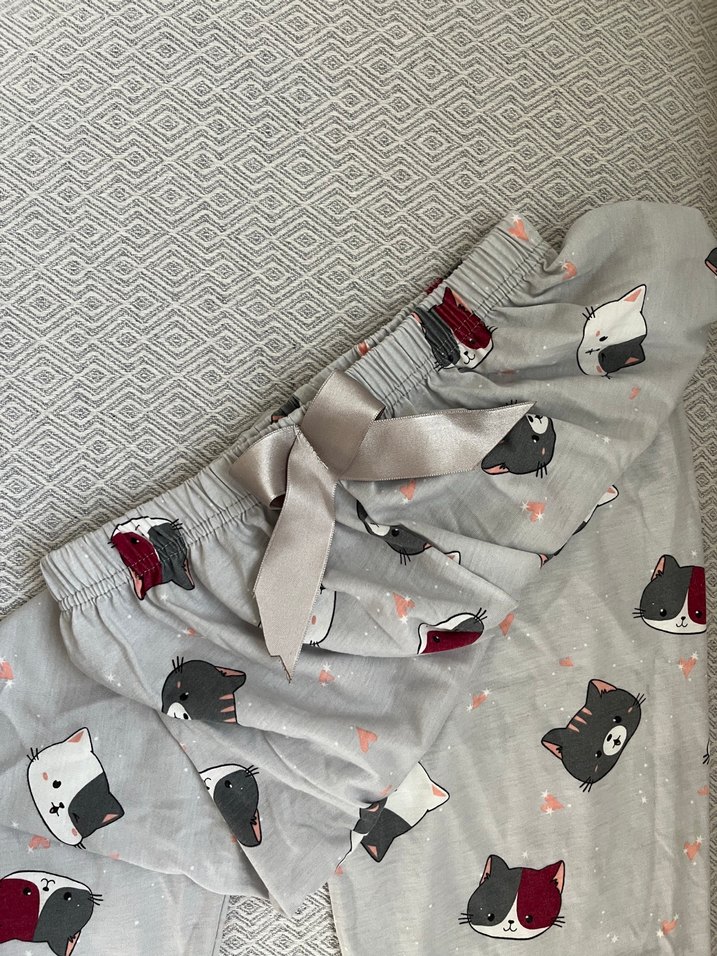 Gri Desenli Rahat Kadın Pijama Altı - Görsel 3