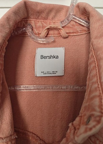 l Beden Bershka Kadın Pembe Oversize Denim Ceket