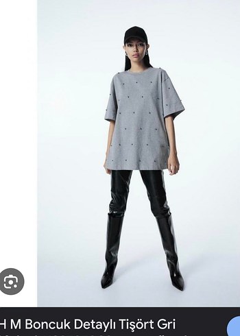 H&M boncuklu tişört