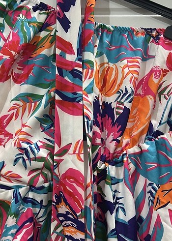 Renkli tek omuz şortlu Kadın Tulum - Görsel 2