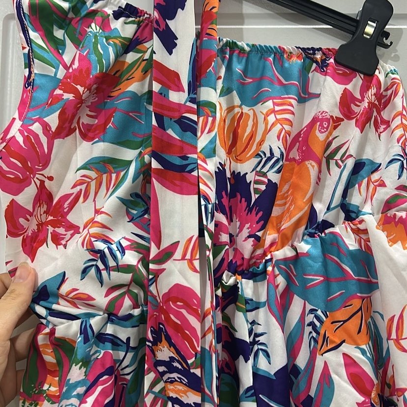 Renkli tek omuz şortlu Kadın Tulum - Görsel 2