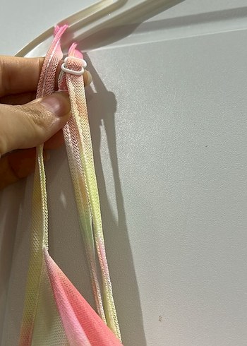 Pastel Renkli Drapeli mini Askılı Elbise - Görsel 2